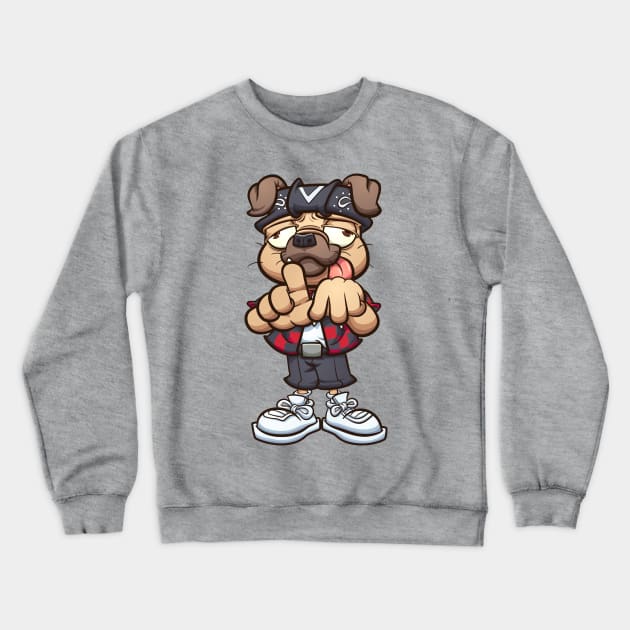 Cholo Pug Crewneck Sweatshirt by memoangeles